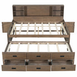 Captain Daybed with Storage Bookcase Headboard, Trundle, and Three Storage Drawers