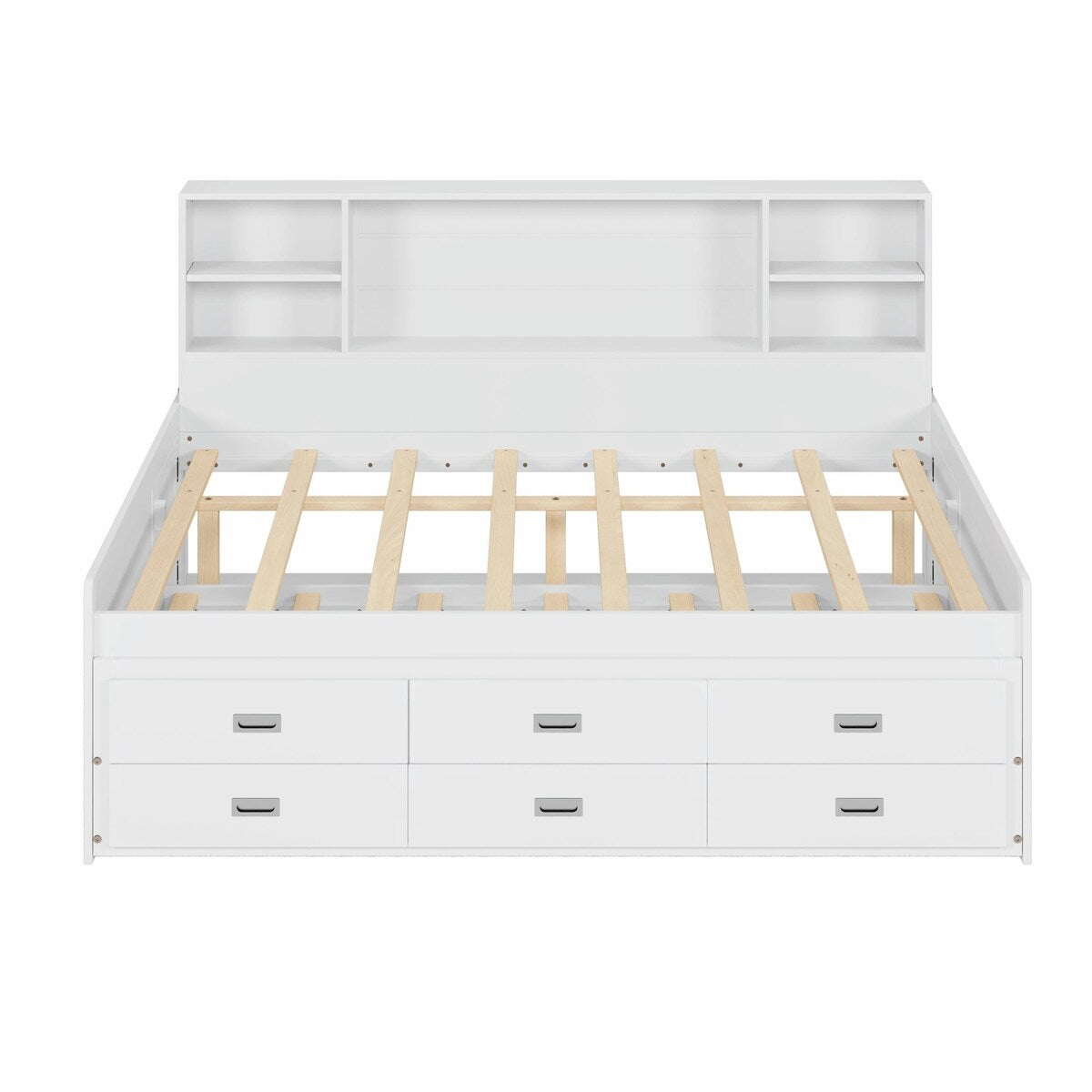 Captain Daybed with Storage Bookcase Headboard, Trundle, and Three Storage Drawers