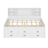 Captain Daybed with Storage Bookcase Headboard, Trundle, and Three Storage Drawers