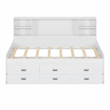 Captain Daybed with Storage Bookcase Headboard, Trundle, and Three Storage Drawers