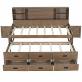 Captain Daybed with Storage Bookcase Headboard, Trundle, and Three Storage Drawers