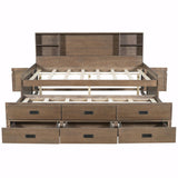 Captain Daybed with Storage Bookcase Headboard, Trundle, and Three Storage Drawers