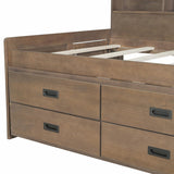 Captain Daybed with Storage Bookcase Headboard, Trundle, and Three Storage Drawers