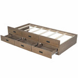 Captain Daybed with Storage Bookcase Headboard, Trundle, and Three Storage Drawers