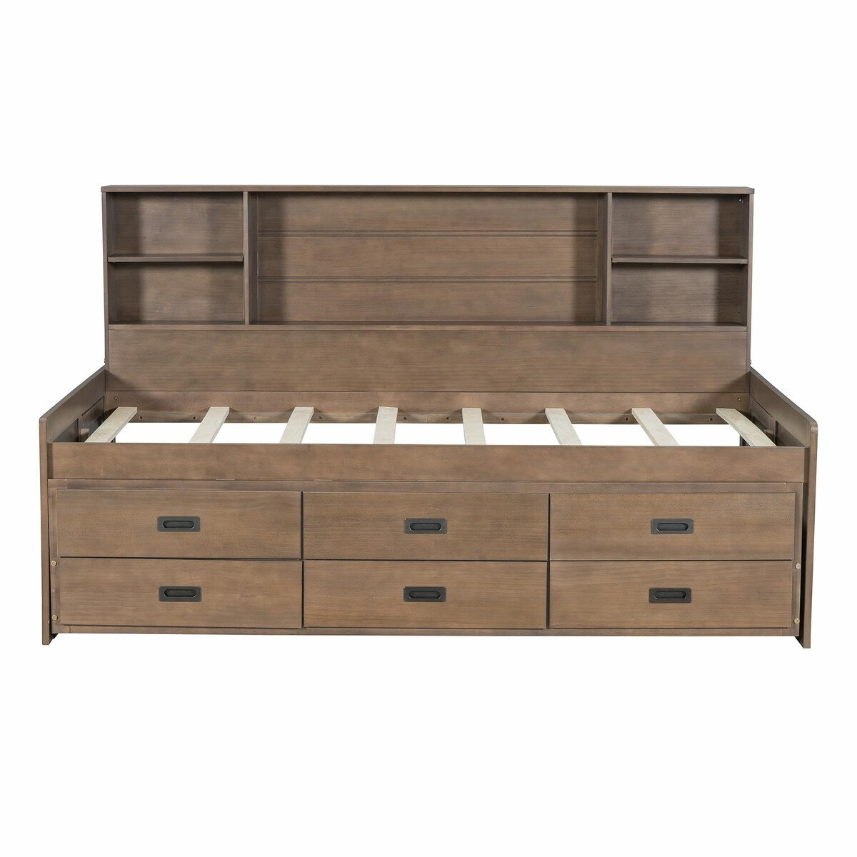 Captain Daybed with Storage Bookcase Headboard, Trundle, and Three Storage Drawers