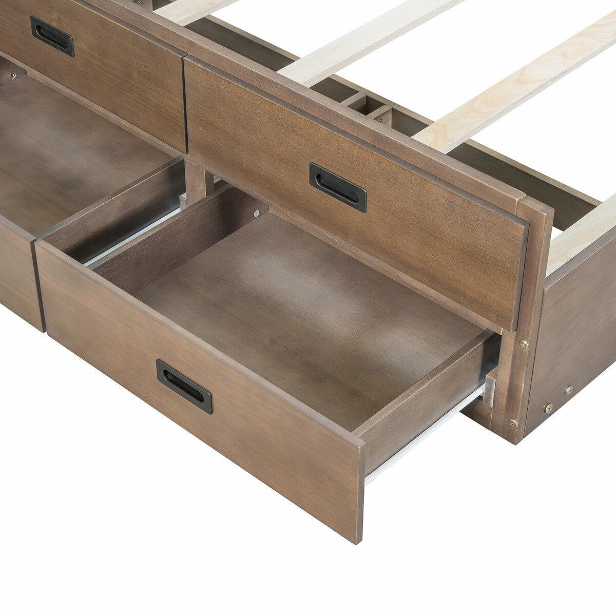 Captain Daybed with Storage Bookcase Headboard, Trundle, and Three Storage Drawers
