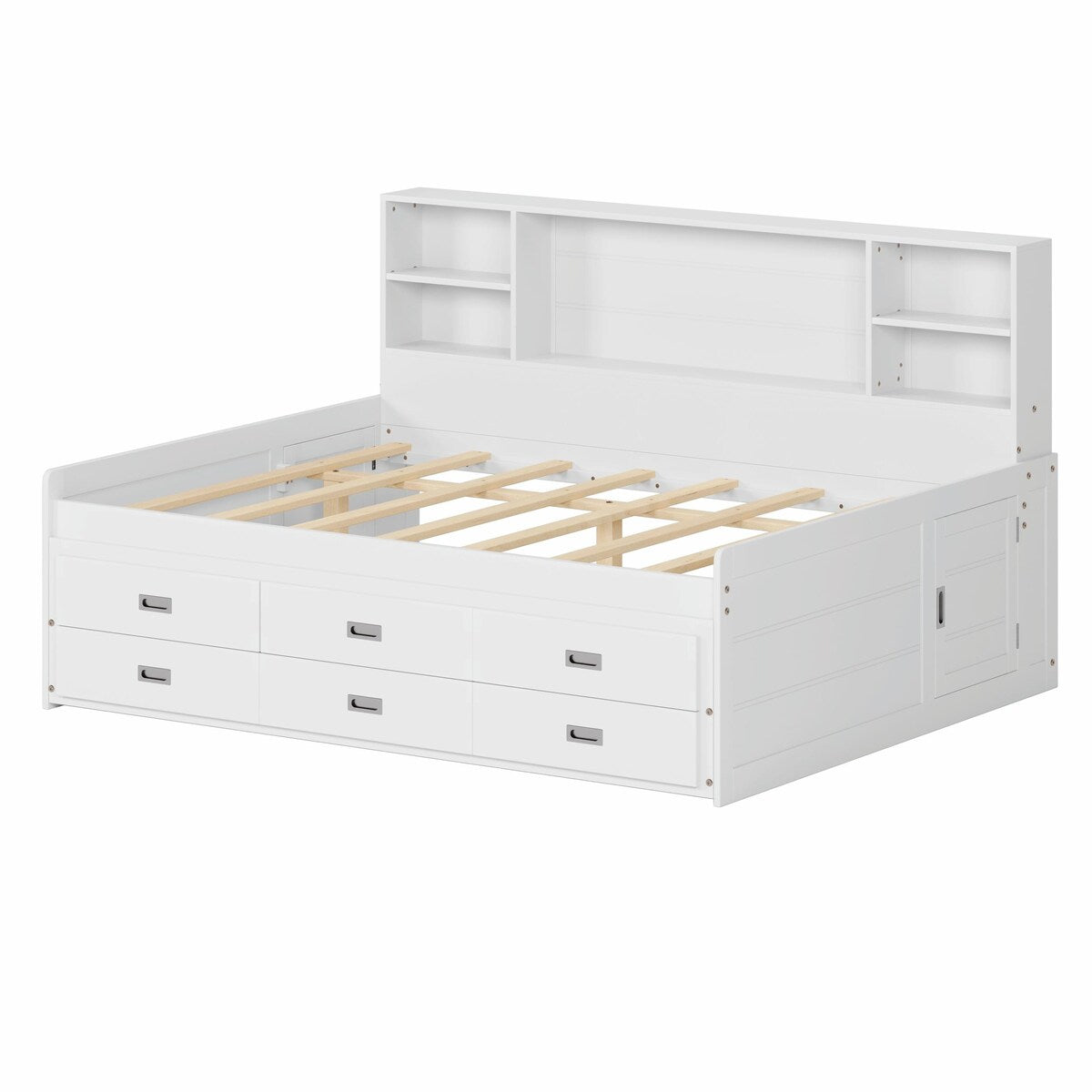 Captain Daybed with Storage Bookcase Headboard, Trundle, and Three Storage Drawers
