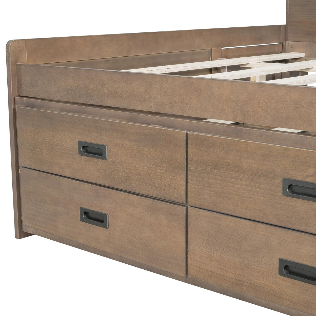Captain Daybed with Storage Bookcase Headboard, Trundle, and Three Storage Drawers
