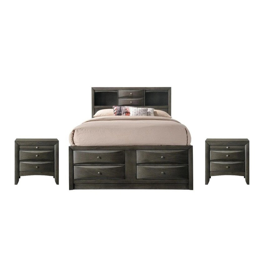 Captain's Bed Solid Wood Storage Drawers Platform Bed Bedroom 3pc Set