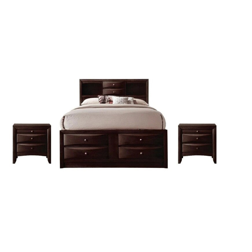 Captain's Bed Solid Wood Storage Drawers Platform Bed Bedroom 3pc Set