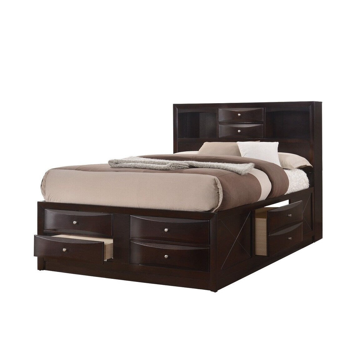 Captain's Bed Solid Wood Storage Drawers Platform Bed Bedroom 3pc Set