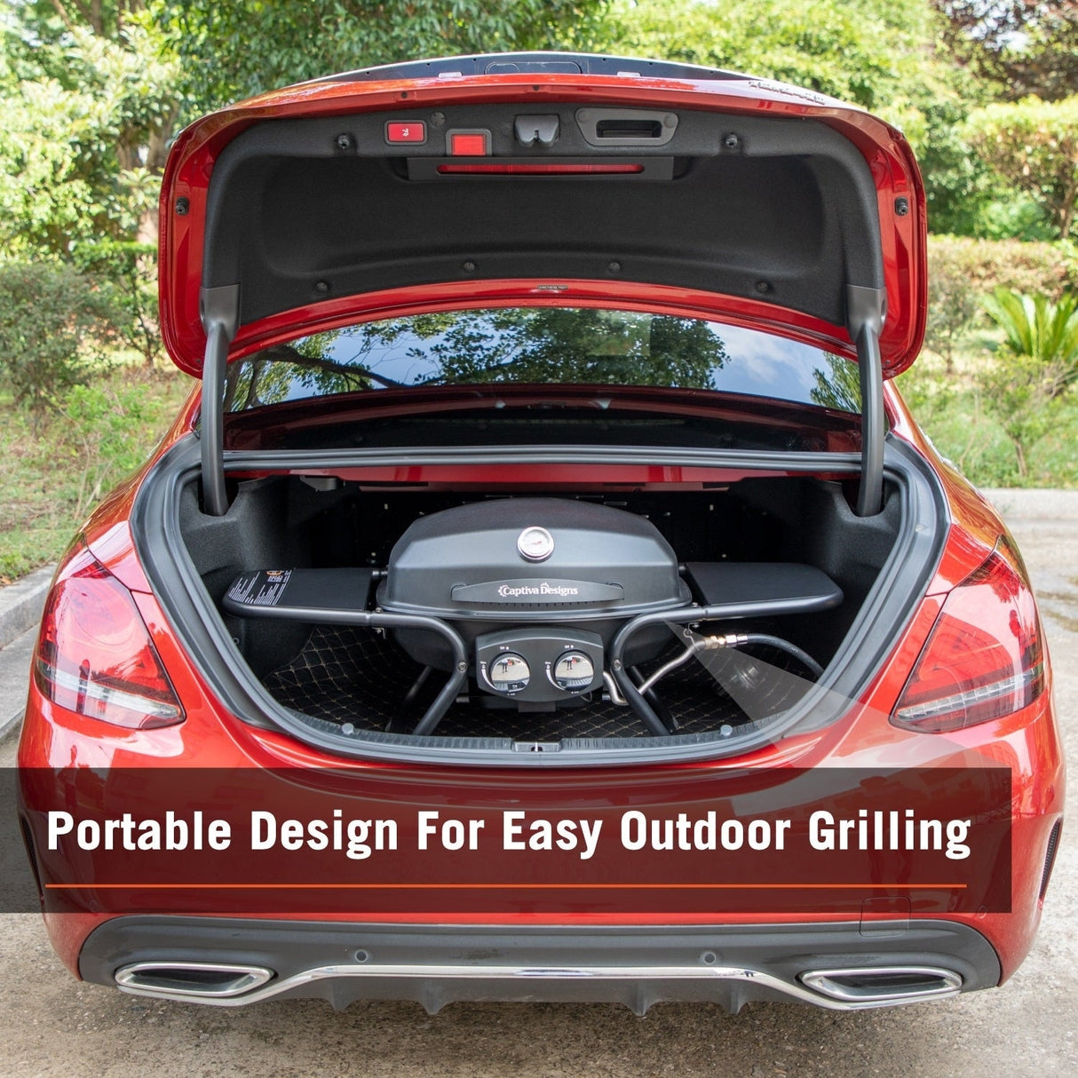 2-Burner Portable Table Patio Gas Grill with Cast Iron Grates