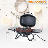 2-Burner Portable Table Patio Gas Grill with Cast Iron Grates