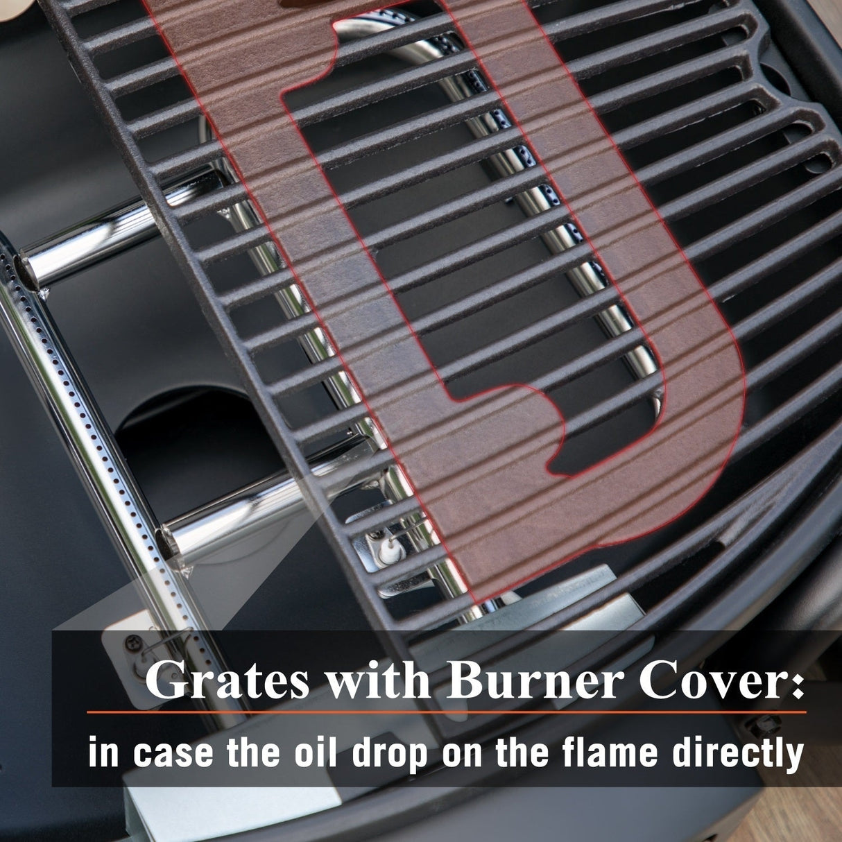 2-Burner Portable Table Patio Gas Grill with Cast Iron Grates
