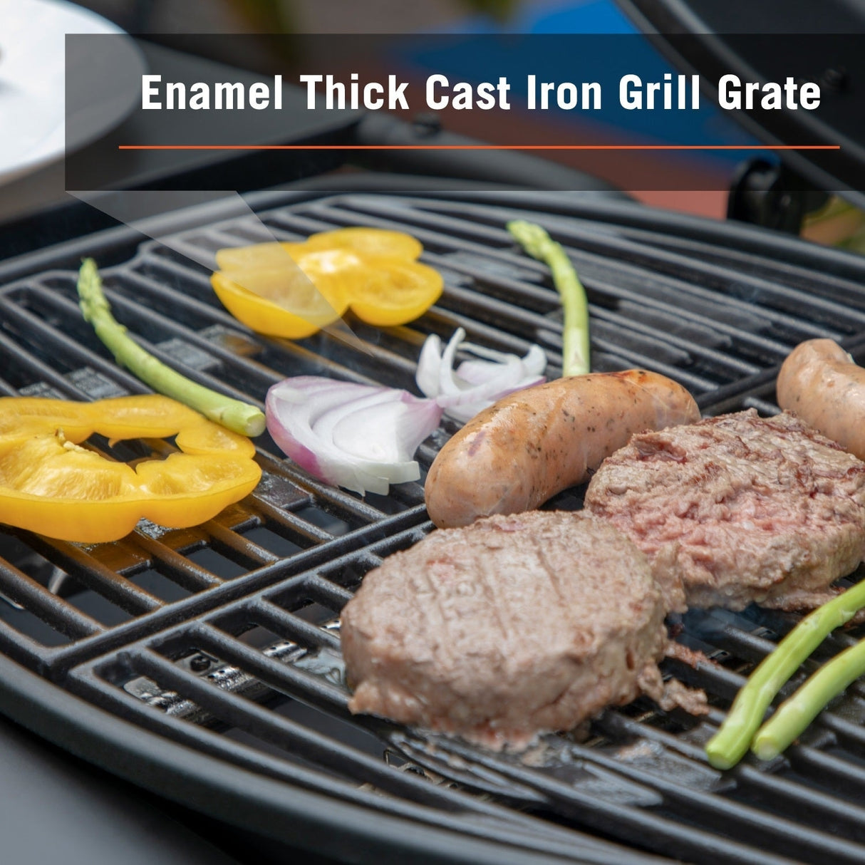 2-Burner Portable Table Patio Gas Grill with Cast Iron Grates