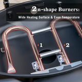2-Burner Portable Table Patio Gas Grill with Cast Iron Grates