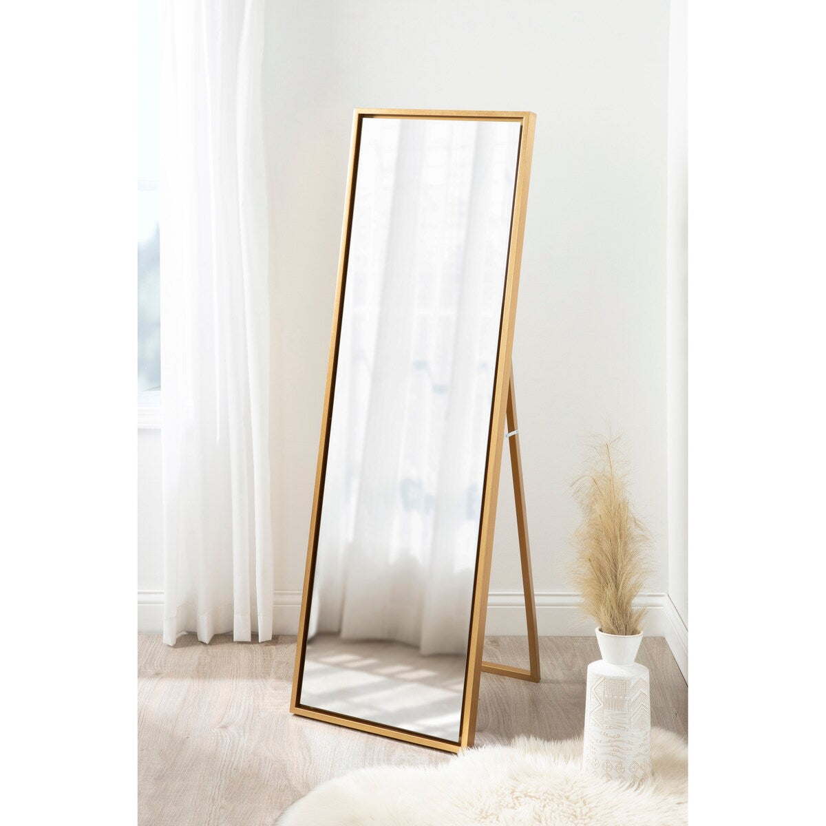 Carbon Loft Beckman Wood Framed Free-standing Mirror - 18x58