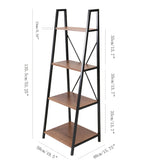 Carbon Loft Cavendish 4-tier Walnut Ladder Bookshelf with Black Frame - 20" x 15" x 53"