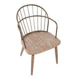Carbon Loft Ellul Industrial Chair in Dark Walnut Wood and Black Metal - N/A