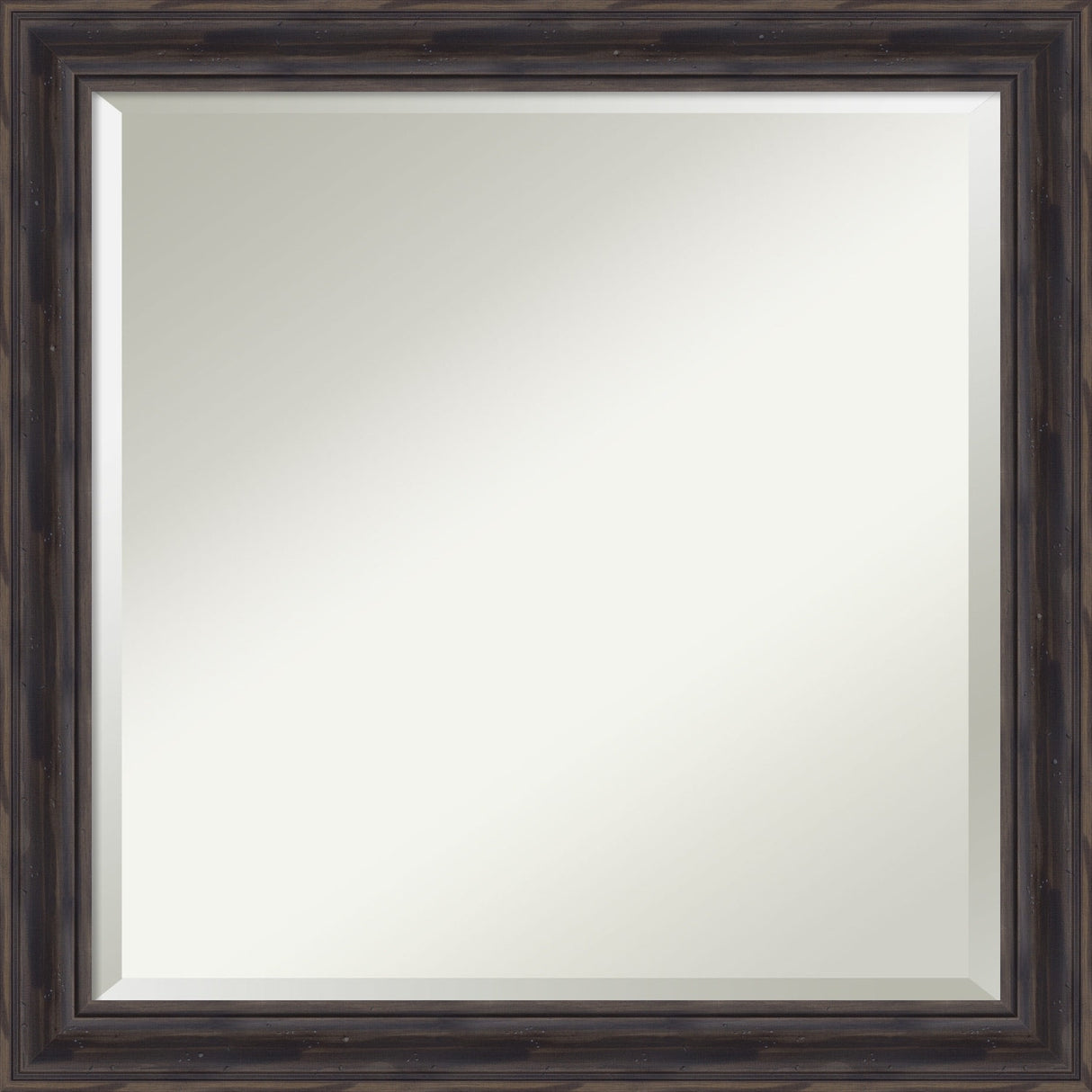 Beveled Wood Wall Mirror - Rustic Pine Frame