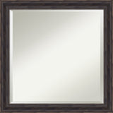 Beveled Wood Wall Mirror - Rustic Pine Frame