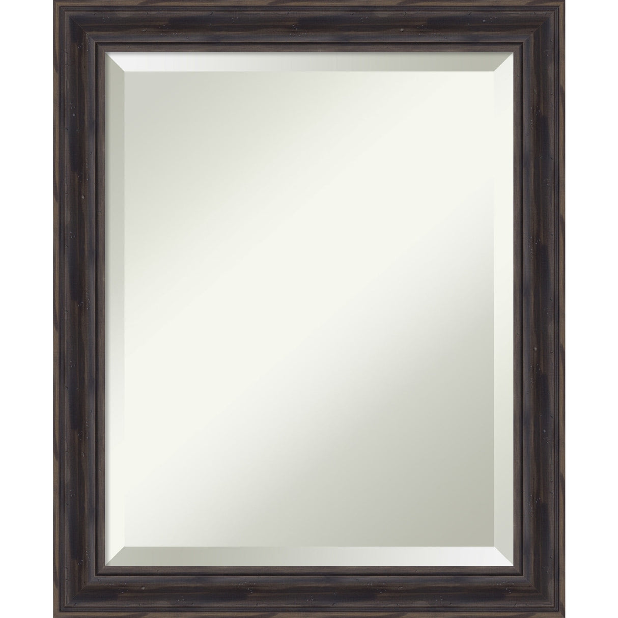 Beveled Wood Wall Mirror - Rustic Pine Frame