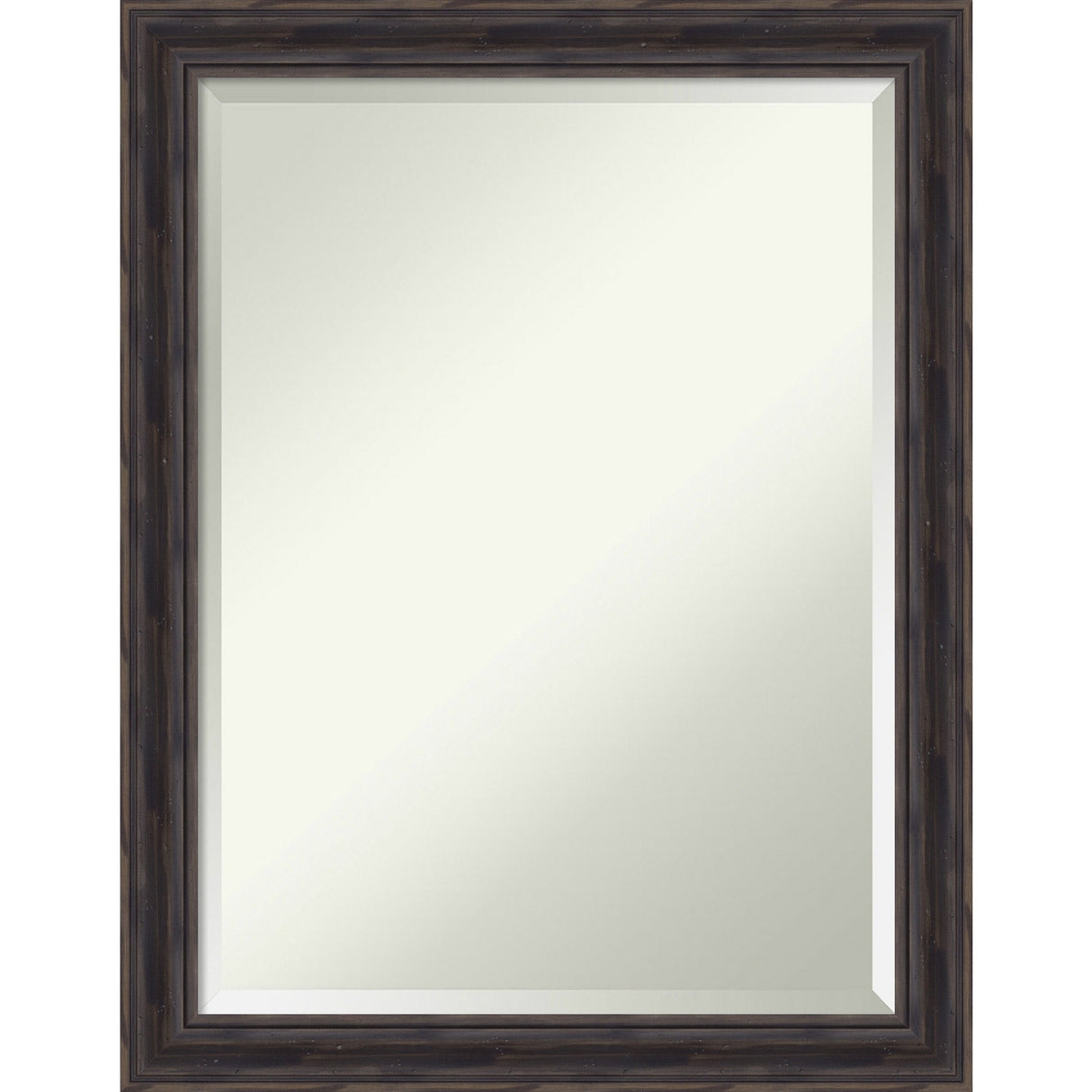 Beveled Wood Wall Mirror - Rustic Pine Frame