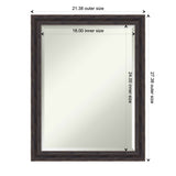 Beveled Wood Wall Mirror - Rustic Pine Frame
