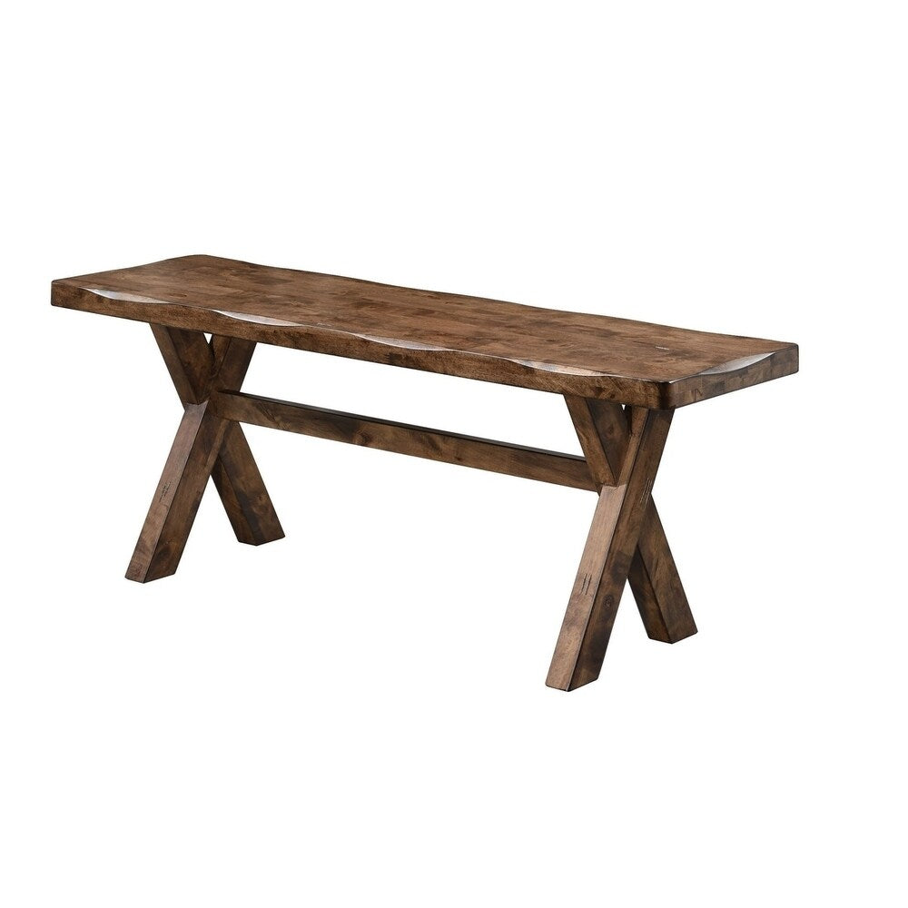 Carbon Loft Gawain Rustic Nutmeg Wood Bench