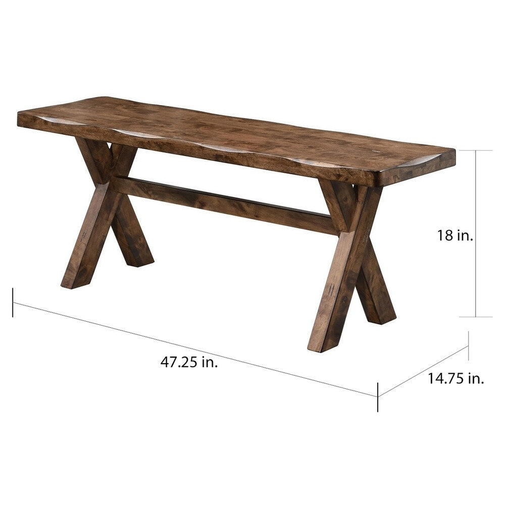 Carbon Loft Gawain Rustic Nutmeg Wood Bench