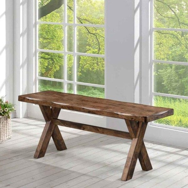 Carbon Loft Gawain Rustic Nutmeg Wood Bench