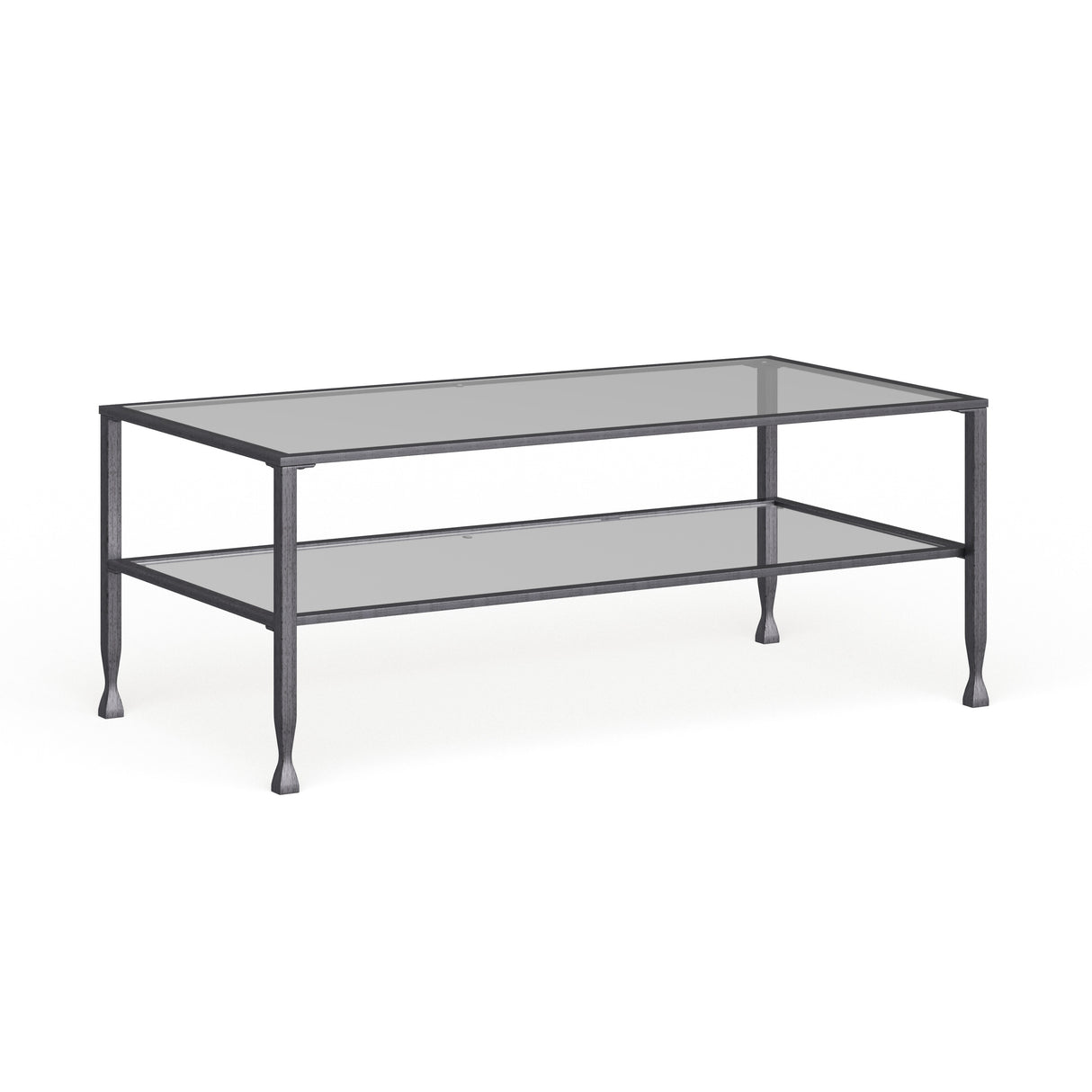 SEI Furniture Glenn Silver Metal Open Shelf Coffee Table
