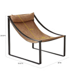 Carbon Loft Lemus Light Brown and Matte Black Sled Base Accent Chair - 26" x 32.25" x 29.50"