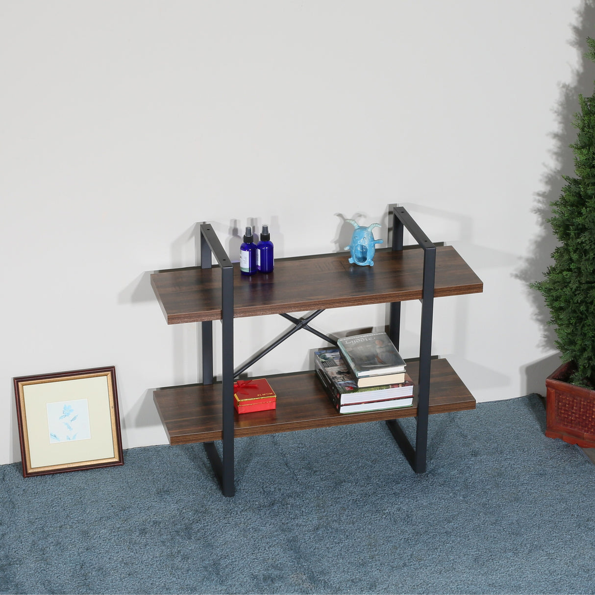 Carbon Loft Strohn and Adjustable Wood and Metal Display and Etagere Bookshelves and Bookcases - 35.43*12.5*28.54 inches