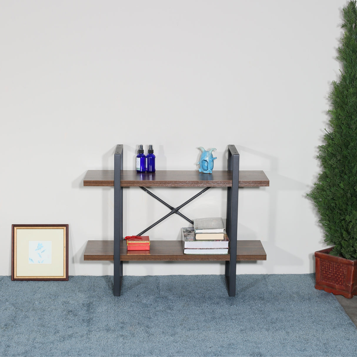 Carbon Loft Strohn and Adjustable Wood and Metal Display and Etagere Bookshelves and Bookcases - 35.43*12.5*28.54 inches