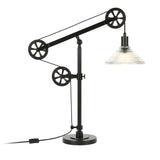 Carbon Loft Tirith Industrial Farmhouse Table Lamp with Pulley System