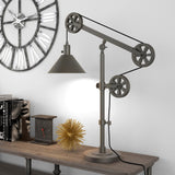 Carbon Loft Tirith Industrial Farmhouse Table Lamp with Pulley System