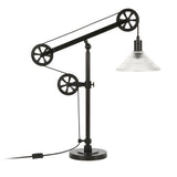 Carbon Loft Tirith Industrial Farmhouse Table Lamp with Pulley System