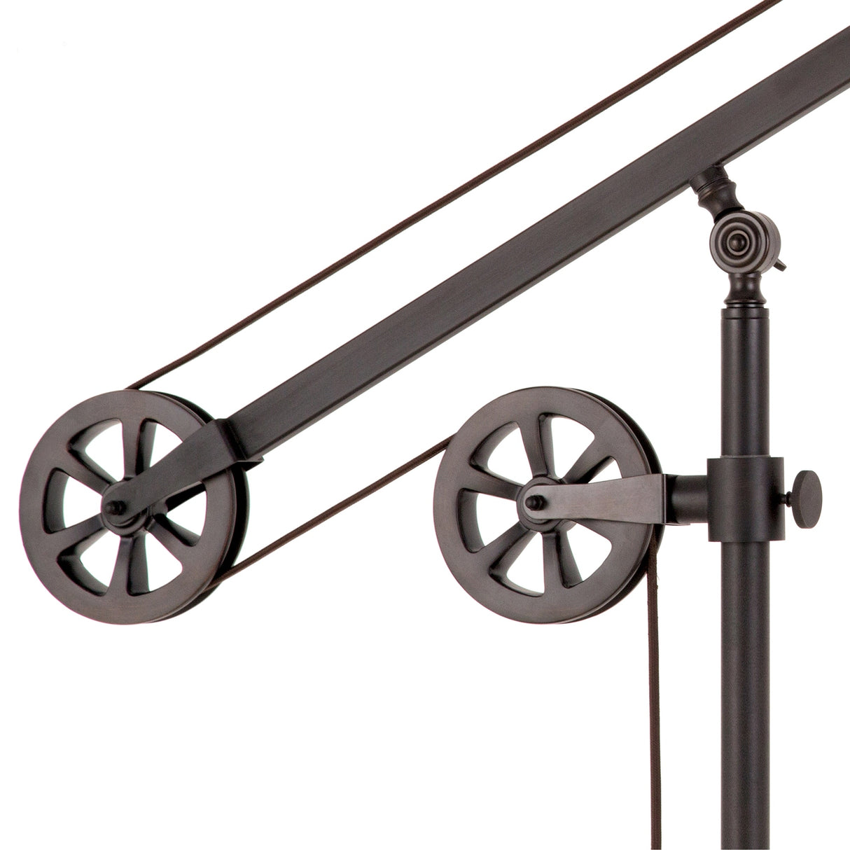 Carbon Loft Tirith Industrial Farmhouse Table Lamp with Pulley System