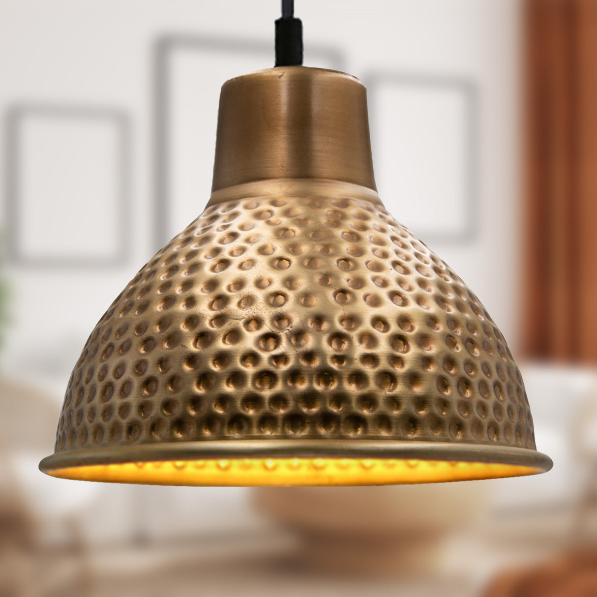 Carbon Loft Valemon 6.5-inch Hammered Metal 1-light Pendant