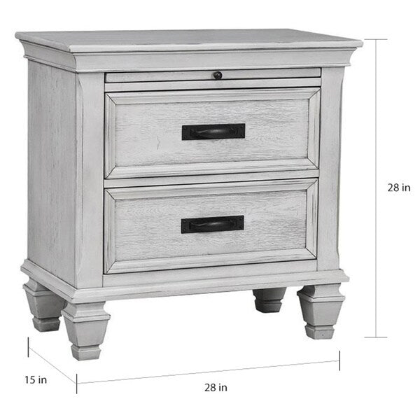 Carbon Loft Ventimiglia 2-drawer Nightstand with Pull Out Tray