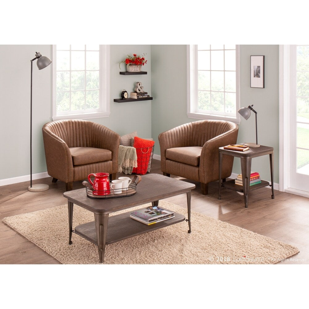 Carbon Loft Samira Wood and Metal Industrial Coffee Table - N/A