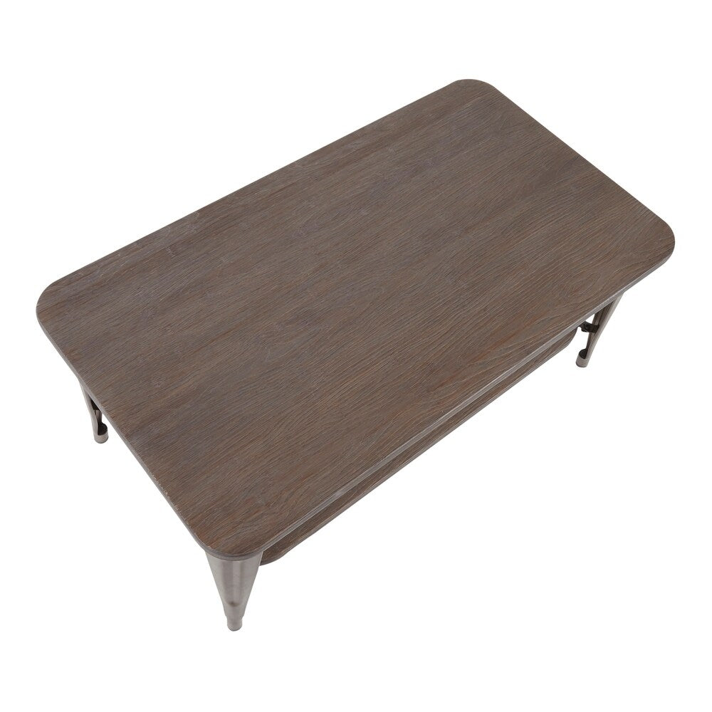 Carbon Loft Samira Wood and Metal Industrial Coffee Table - N/A
