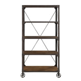 Carbon Loft Wilson Tobacco and Weathered Gunmetal 4-tier Bookcase - 36" x 16" x 72"