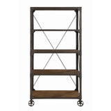 Carbon Loft Wilson Tobacco and Weathered Gunmetal 4-tier Bookcase - 36" x 16" x 72"