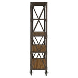 Carbon Loft Wilson Tobacco and Weathered Gunmetal 4-tier Bookcase - 36" x 16" x 72"