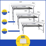Card Table, Small Table, Folding Table, Adjustable 3-Level Heights Folding Camping Table with Mesh Holders