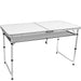 Card Table, Small Table, Folding Table, Adjustable 3-Level Heights Folding Camping Table with Mesh Holders