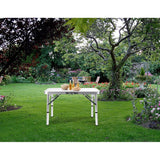 Card Table, Small Table, Folding Table, Adjustable 3-Level Heights Folding Camping Table with Mesh Holders