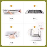 Card Table, Small Table, Folding Table, Adjustable 3-Level Heights Folding Camping Table with Mesh Holders